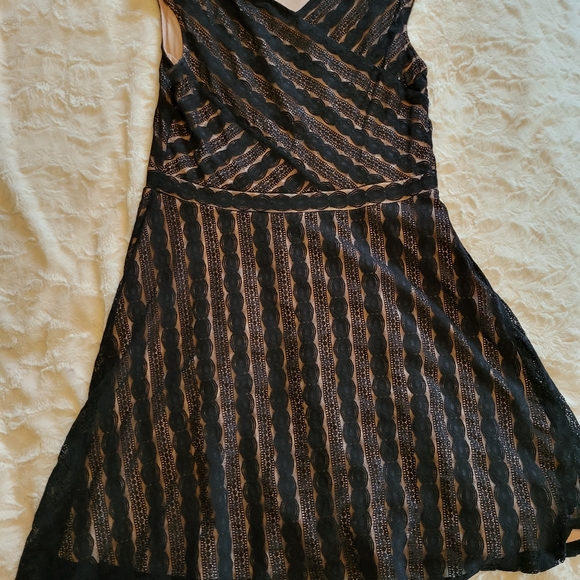 Harper Dresses & Skirts - Black Lace Dress Tan Unerlay
